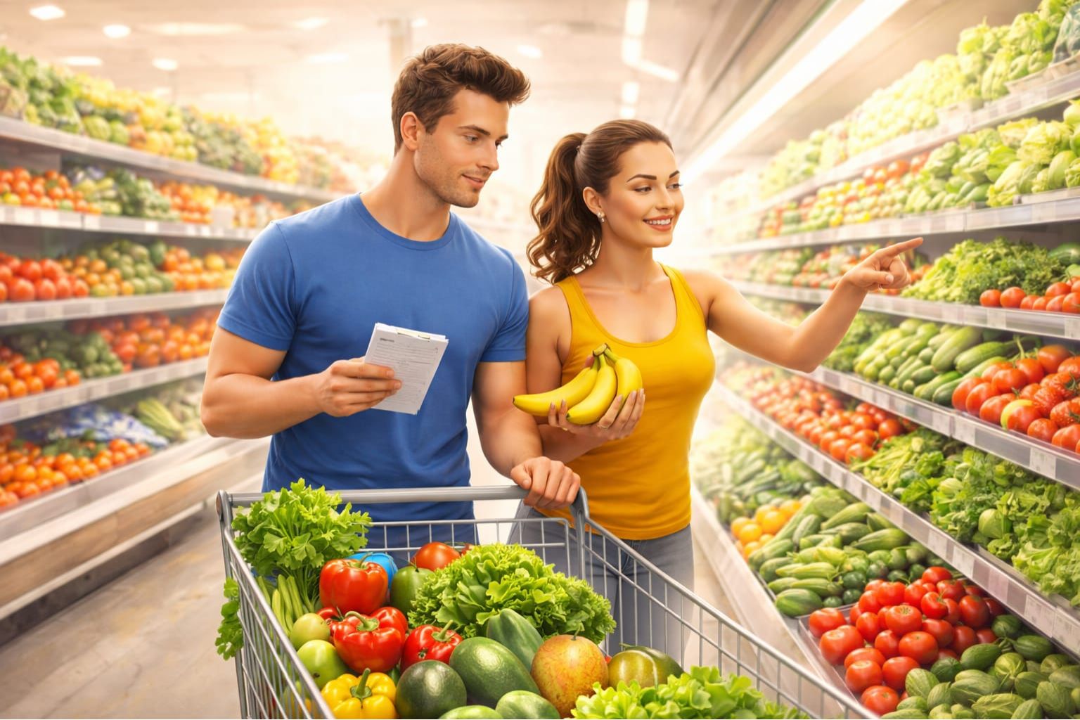 Man and woman doing strength exercises at home without gym for weight loss