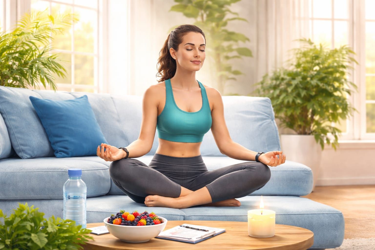 Man and woman doing strength exercises at home without gym for weight loss