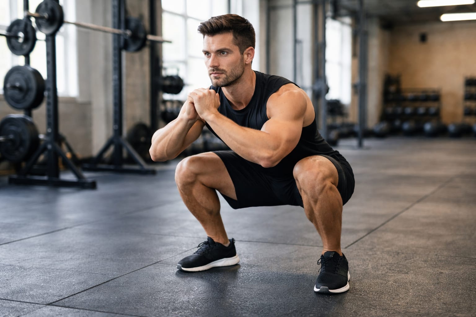 Bodyweight squat exercise for full body fat loss