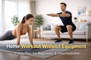 Read more about the article Home Workouts Without Equipment: A 7-Day Plan for Beginners 2026