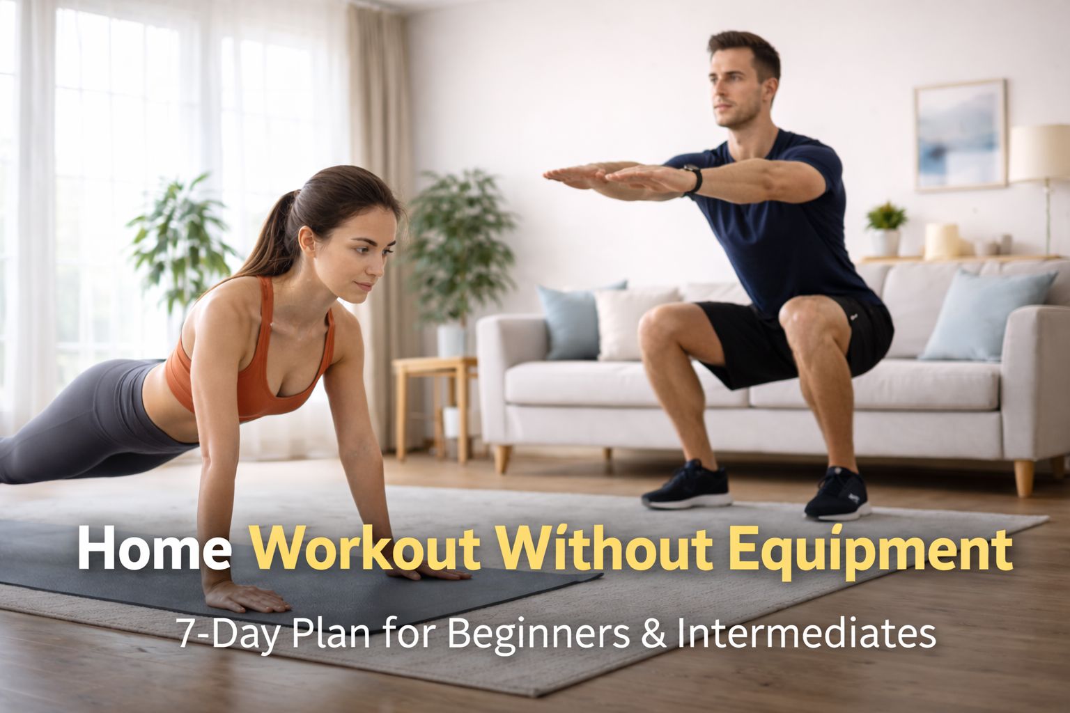 Read more about the article Home Workouts Without Equipment: A 7-Day Plan for Beginners 2026