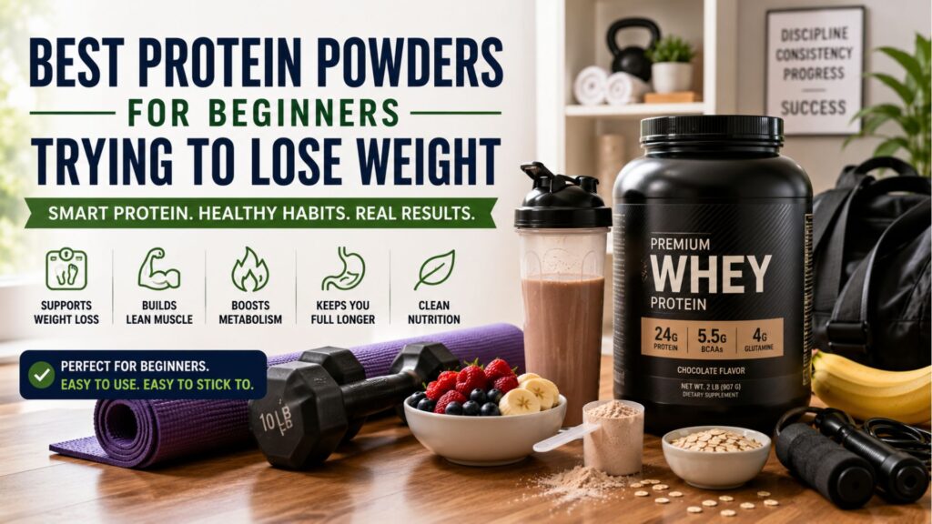 Comparison chart of best protein powders for beginners trying to lose weight