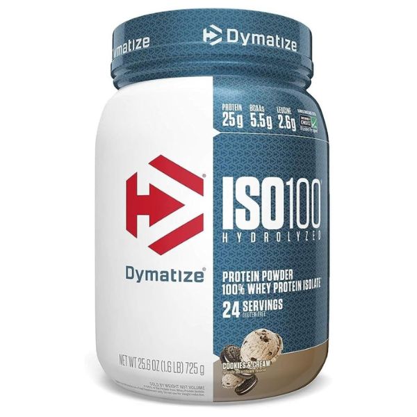 Dymatize ISO100 protein powder container