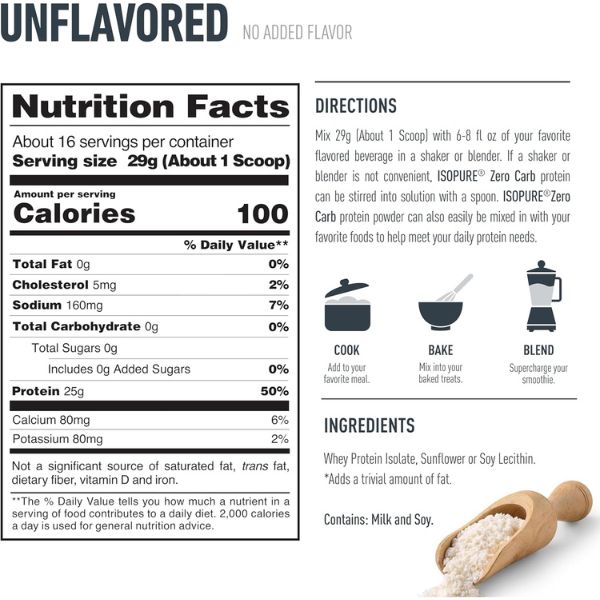 Isopure Zero Carb whey protein container