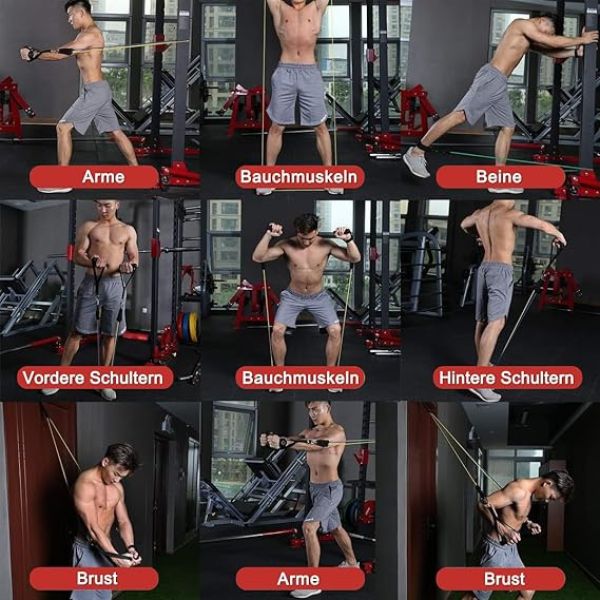 WHATAFIT resistance bands set with handles and door anchor