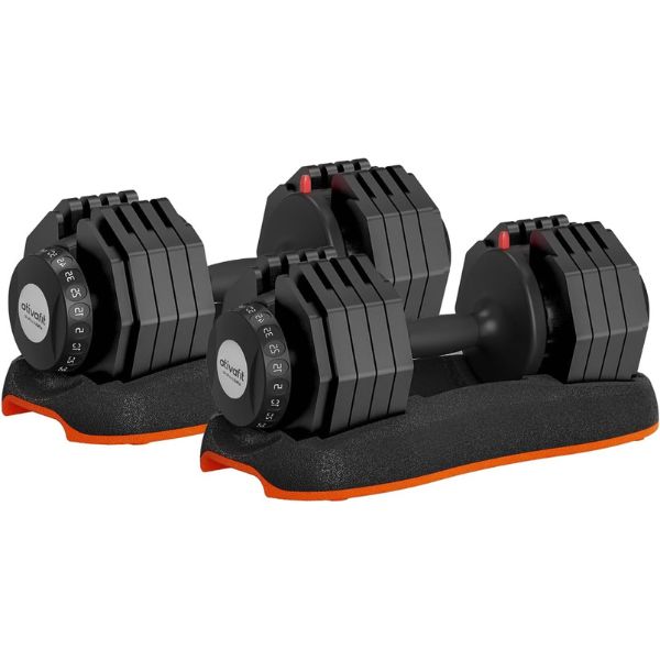 Ativafit adjustable dumbbells designed for small home gym spaces and strength training workouts.